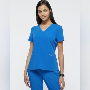 NWT Jaanuu Women's 3-Pocket Sweetheart Neck Scrub Top